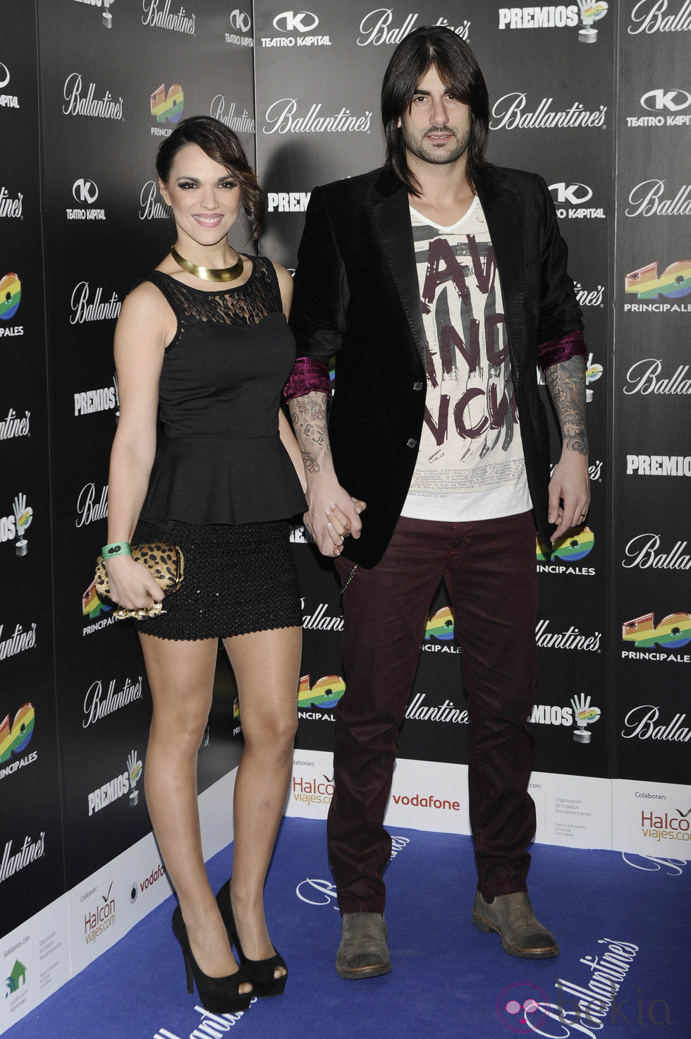 Melendi y Damaris en la fiesta de nominados de los Premios 40 Principales 2012