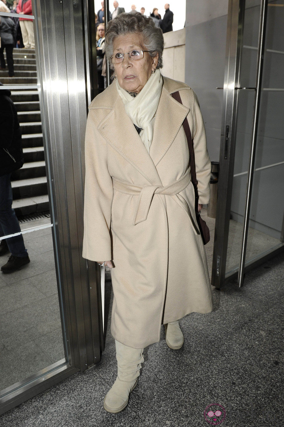Pilar Bardem en el funeral de Tony Leblanc
