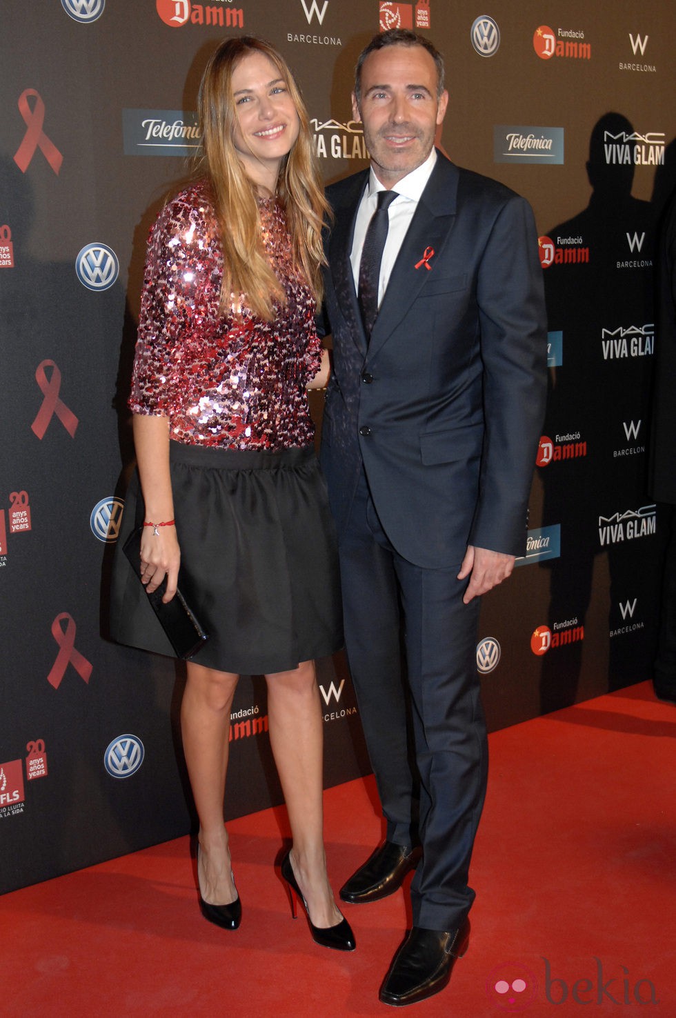 Martina Klein y Álex Corretja en la gala contra el Sida 2012 de Barcelona