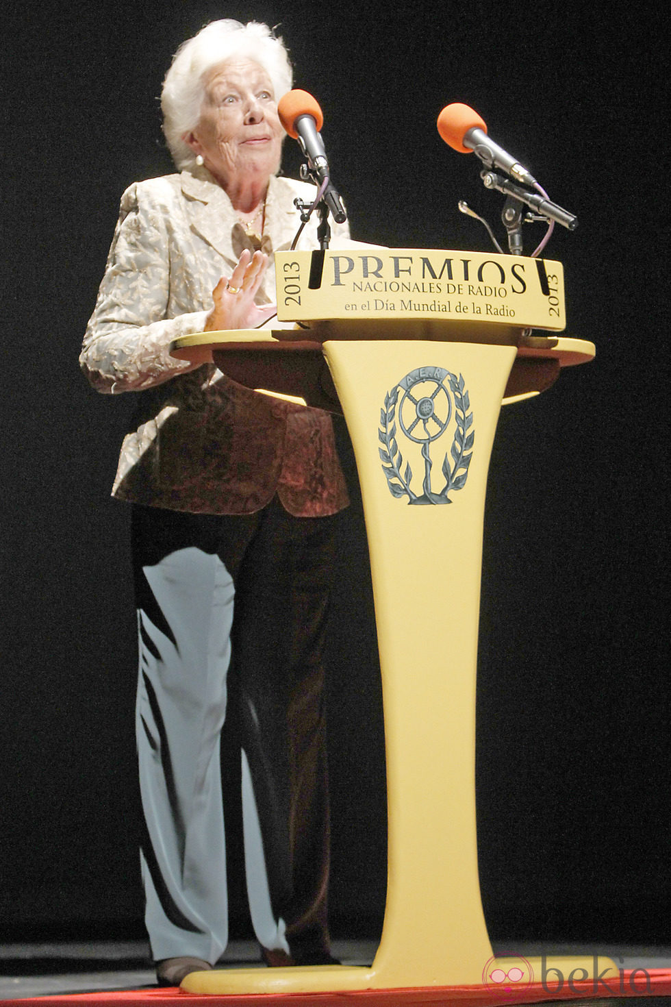 Menchu Álvarez del Valle durante su discurso en la entrega del Premio Nacional de Radio