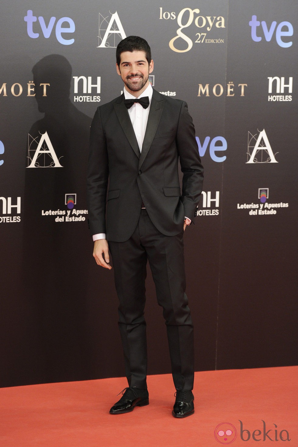 Miguel Ángel Muñoz en la alfombra roja de los Goya 2013