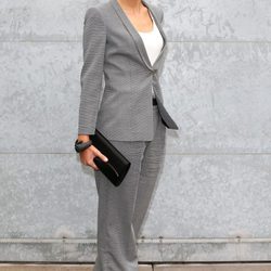 Tatiana Blatnik en el front row de Armani en la Semana de la Moda de Milán