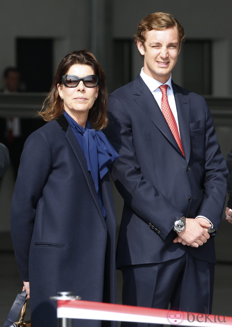 Carolina de Mónaco y Pierre Casiraghi en la presentación de un avión en Niza