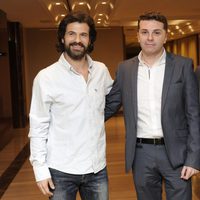 Rodolfo Sancho, Carles Marín y Miguel Ángel Oliver en la presentación de 'El ángel de la nada'