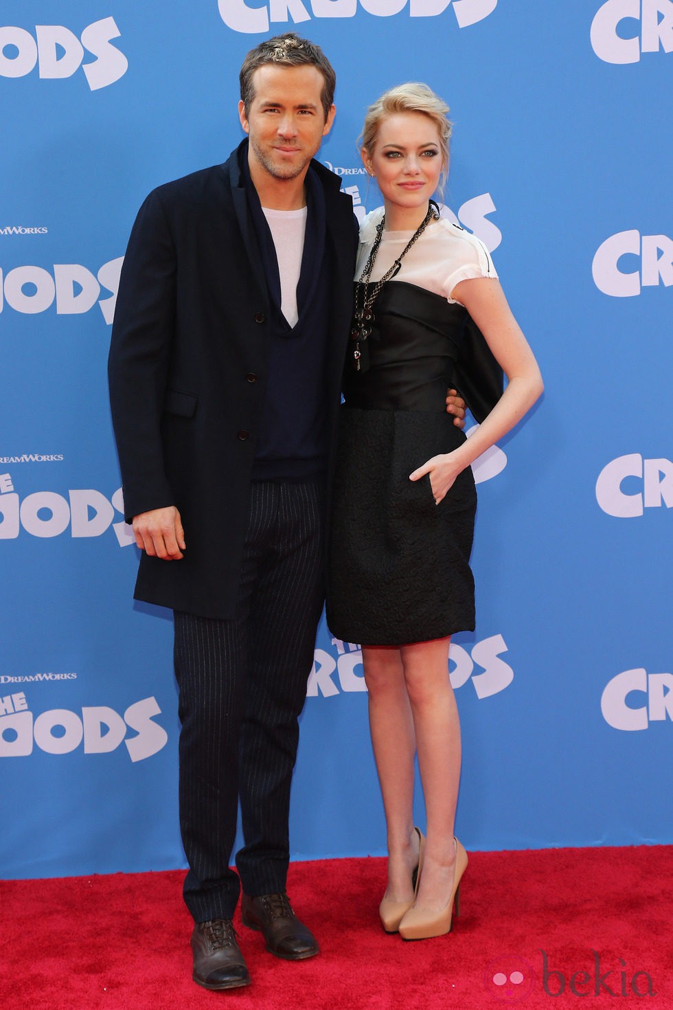 Ryan Reynolds y Emma Stone en el estreno de 'Los Croods' en Nueva York