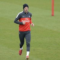 David Beckham en uno de los entrenamiento del Paris Saint Germain