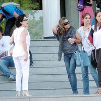 María José Campanario con sus compañeras de la Universidad Europea de Madrid
