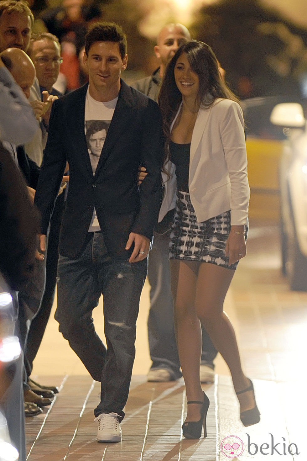 Leo Messi y Antonella Roccuzzo en la cena de celebración del título de Liga del Barça