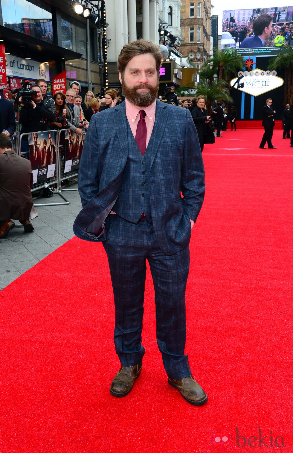 Zach Galifianakis en el estreno de 'R3sacón' en Londres