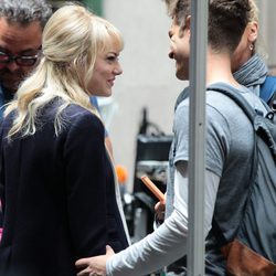 Emma Stone y Andrew Garfield se dedican tiernas miradas en el rodaje de 'The Amazing Spider-Man 2'