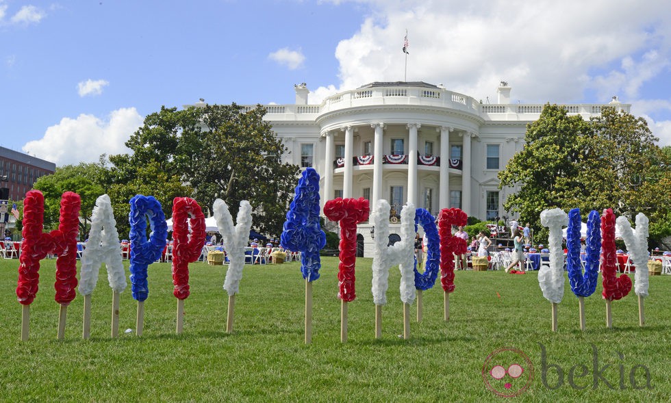 La Casa blanca decorada con motivos del Día de la Independencia 2013 en Estados Unidos