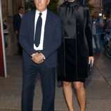 Giorgio Armani con su sobrina Roberta Armani en un cóctel de Milan Fashion Week