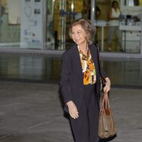 La Reina Sofía a su llegada al Hospital Quirón de Madrid