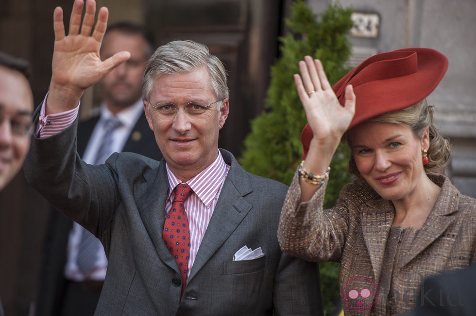Felipe y Matilde de Bélgica en su primera visita a Namur como Reyes