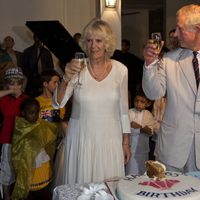El Príncipe Carlos brinda con Camilla Parker por su 65 cumpleaños en Sri Lanka