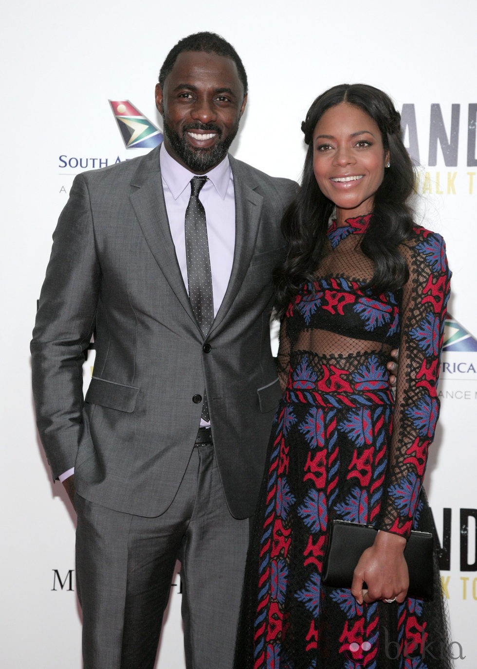 Idris Elba y Naomie Harris en el estreno de 'Mandela, del mito al hombre' en Nueva York
