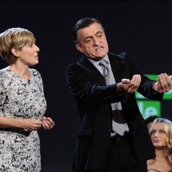 Anabel Alonso y El Gran Wyoming durante la presentación de la nueva temporada de LaSexta