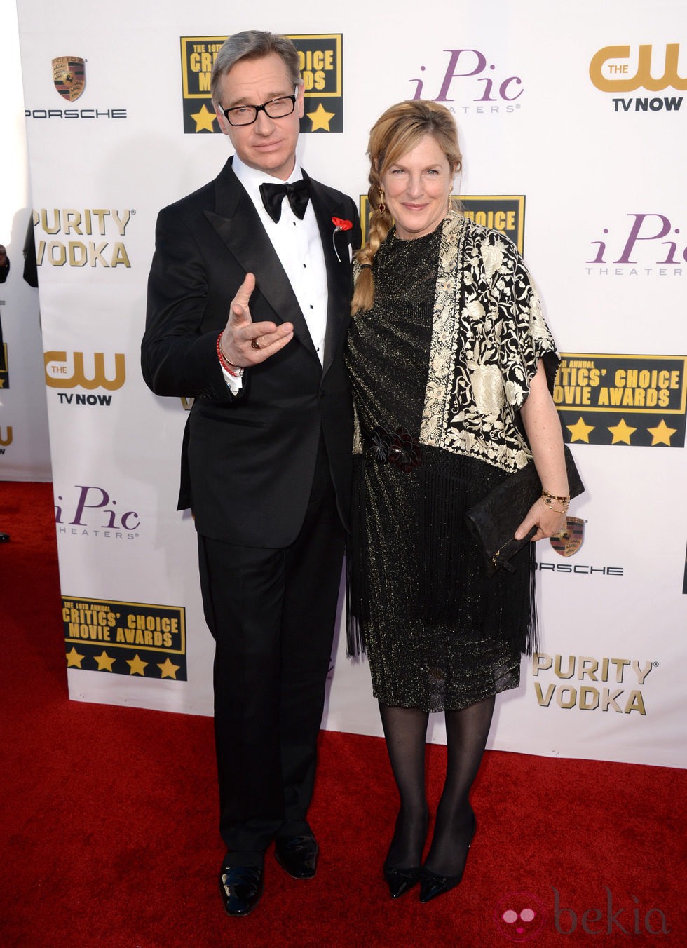 Paul Feig y Laurie Karon en la alfombra roja de los Critics' Choice Movie Awards 2014