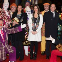 Alberto y Charlene de Mónaco, la Princesa Estefanía y Pauline Ducruet en el Festival Internacional de Circo 2014