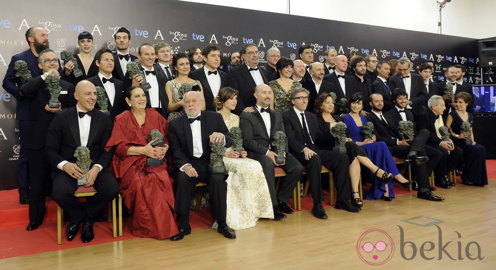 Posado de todos los ganadores de los Premios Goya 2014