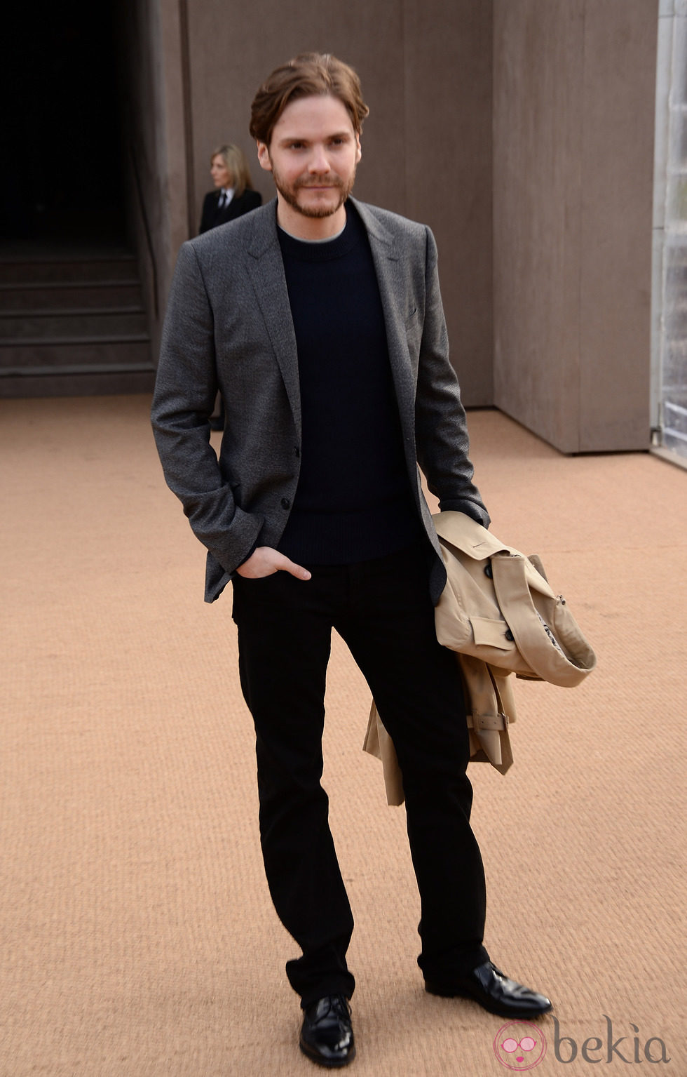 Daniel Brühl en el desfile de Burberry en la Londres Fashion Week 2014