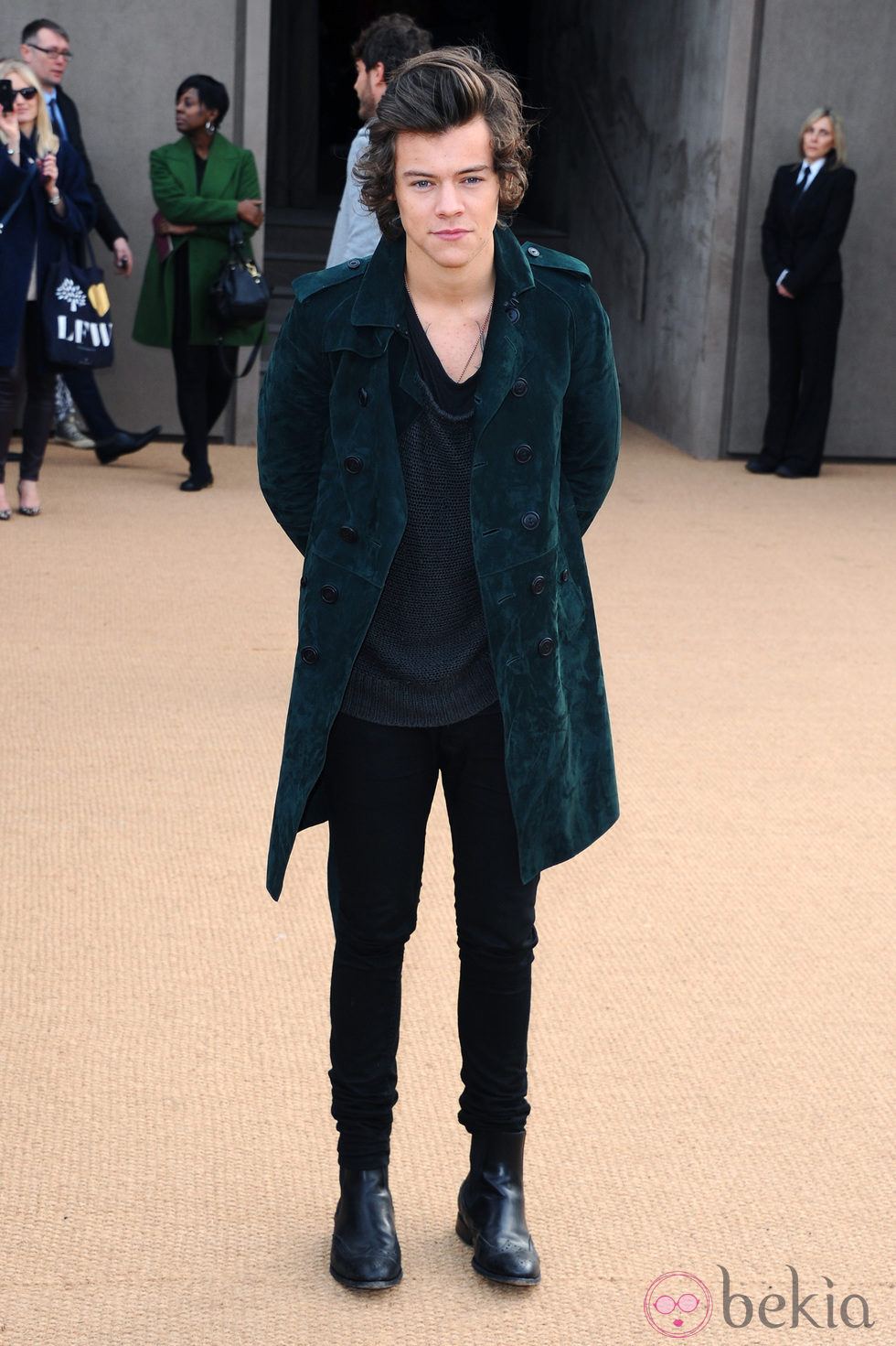 Harry Styles en el desfile de Burberry en la Londres Fashion Week 2014