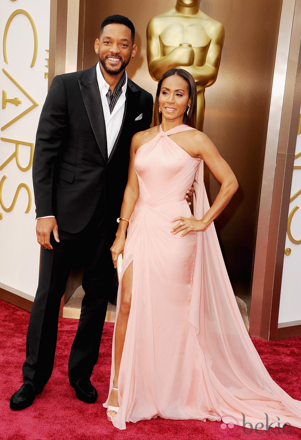 Will Smith y Jada Pinkett Smith en la alfombra roja de los Oscar 2014
