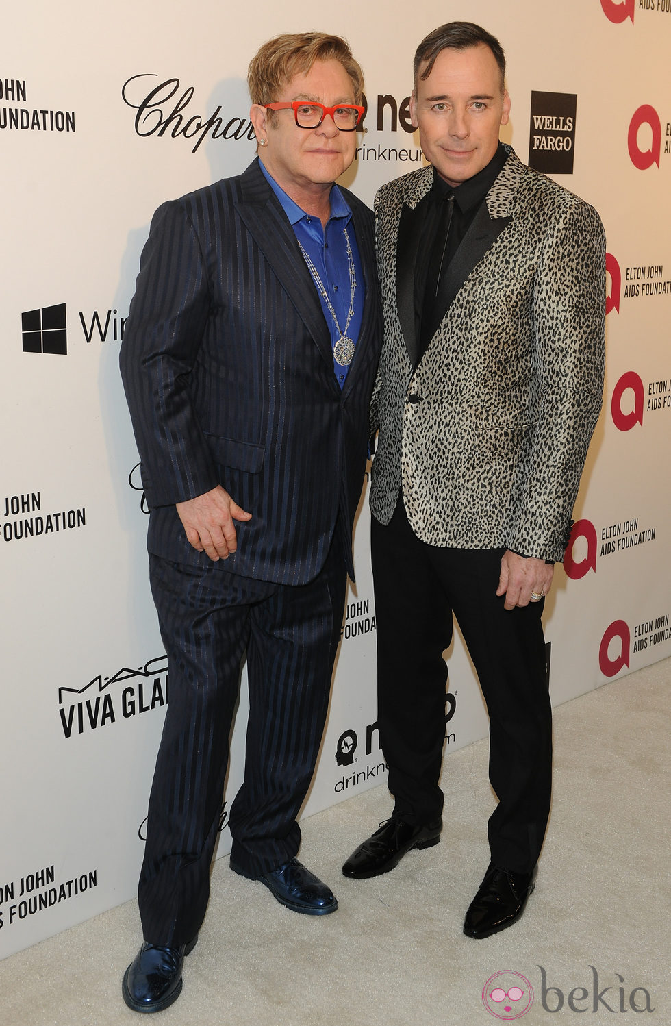 Elton John con David Furnish en la fiesta post Oscar 2014 que ha organizado