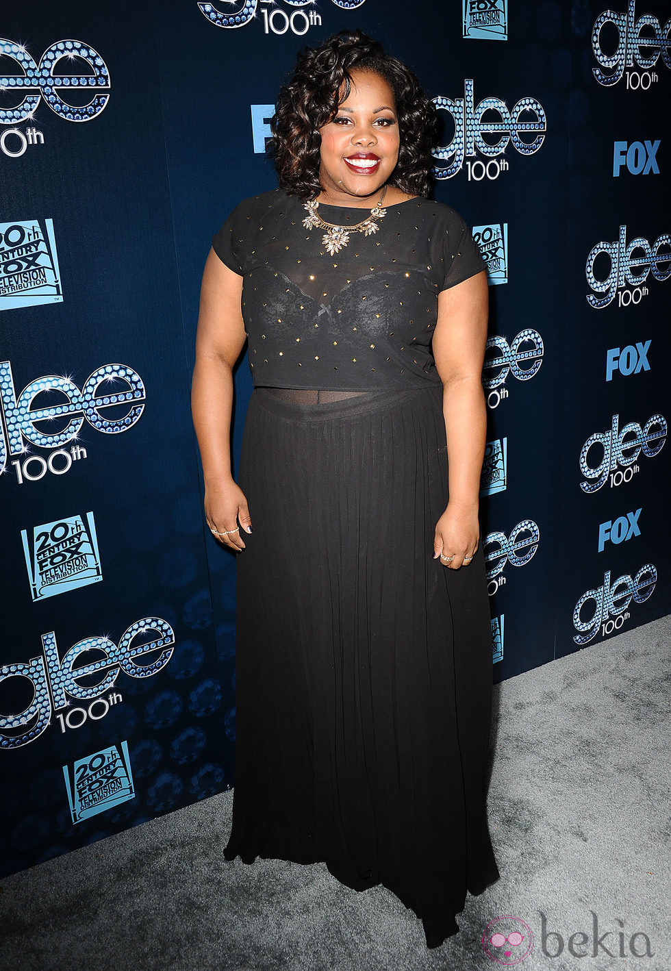 Amber Riley en la fiesta del episodio 100 de 'Glee'