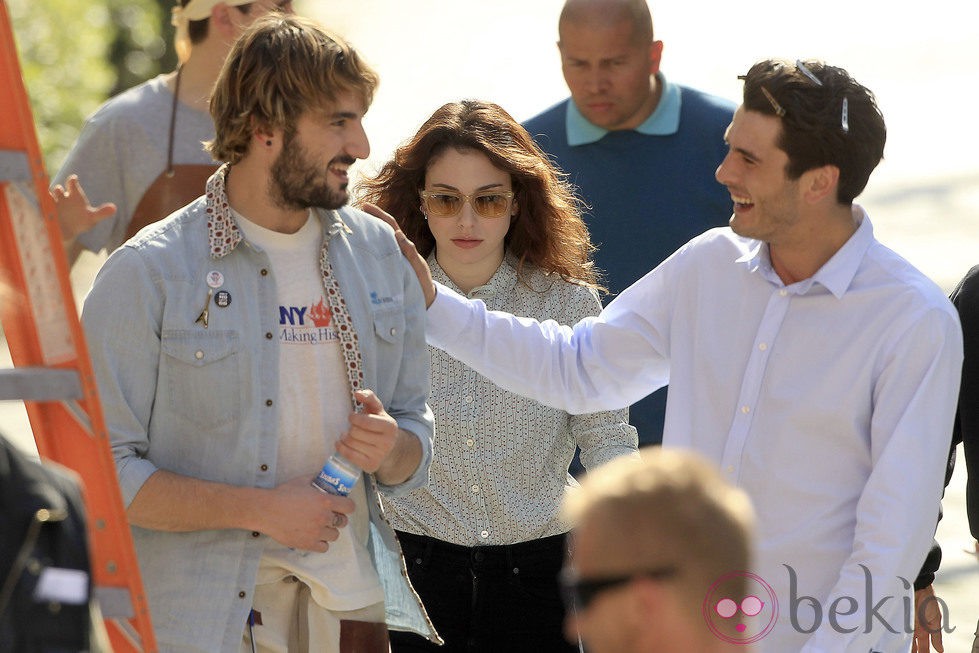 Miki Esparbé, Blanca Suárez y Yon González en el rodaje de 'Perdiendo el Norte'