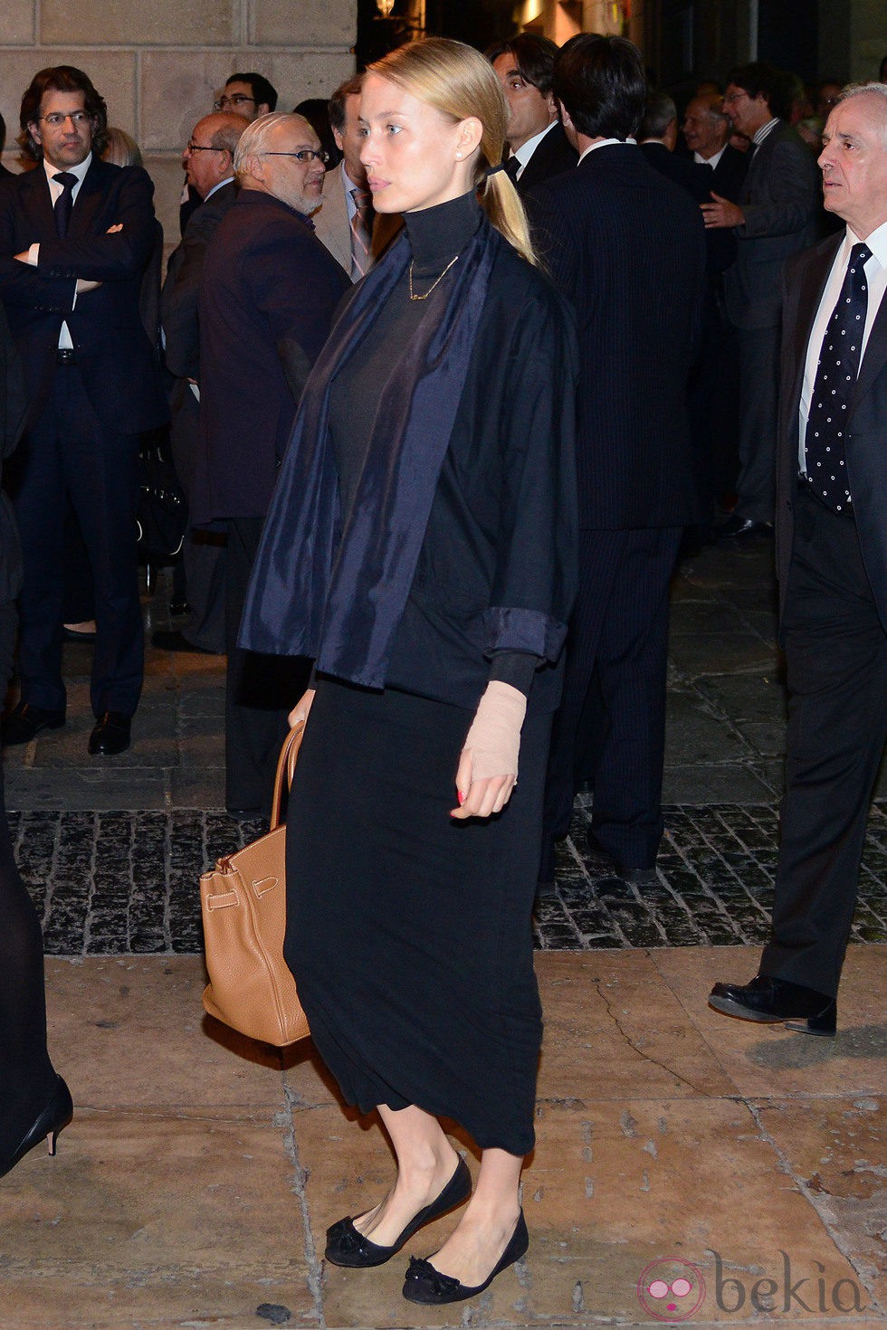 Vanesa Lorenzo en el funeral de Tito Vilanova en la Catedral de Barcelona