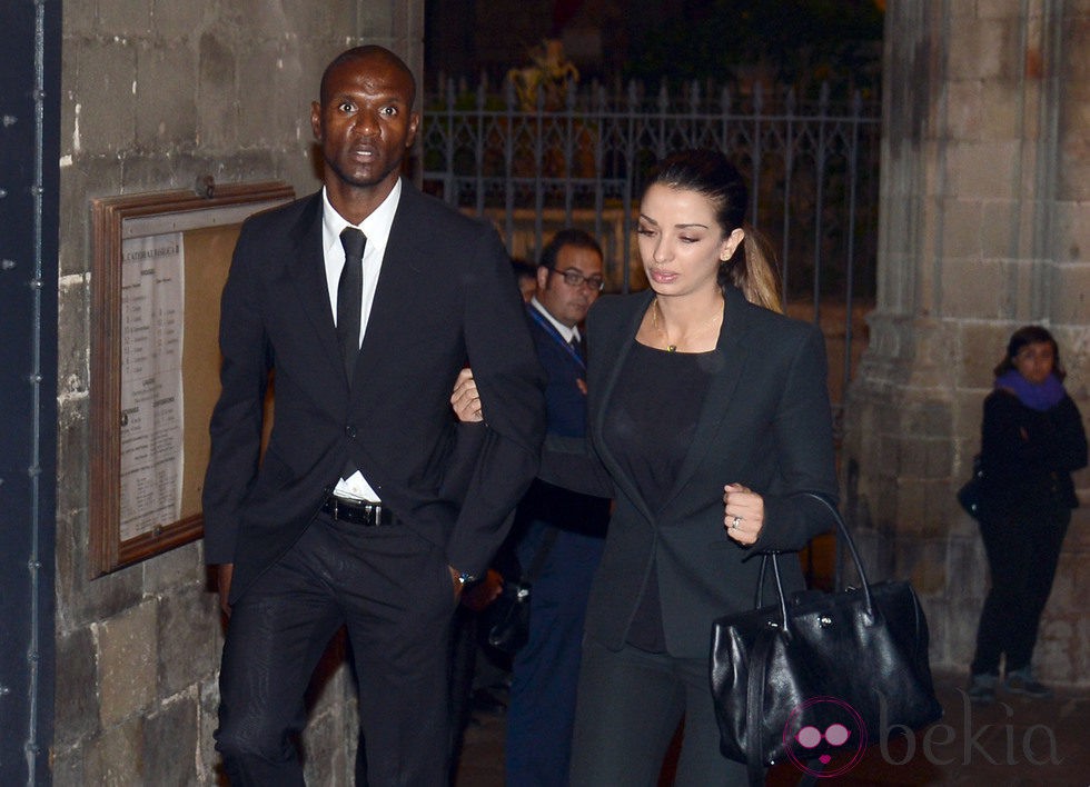 Eric Abidal en el funeral de Tito Vilanova en la Catedral de Barcelona