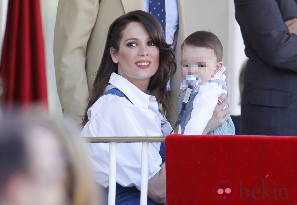 Mar Saura con su hijo Javier en el CSI5 de Madrid 2014