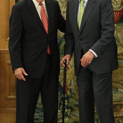 El Rey con el Presidente de la Cámara de Comercio de Estados Unidos en su primer acto tras anunciar su abdicación