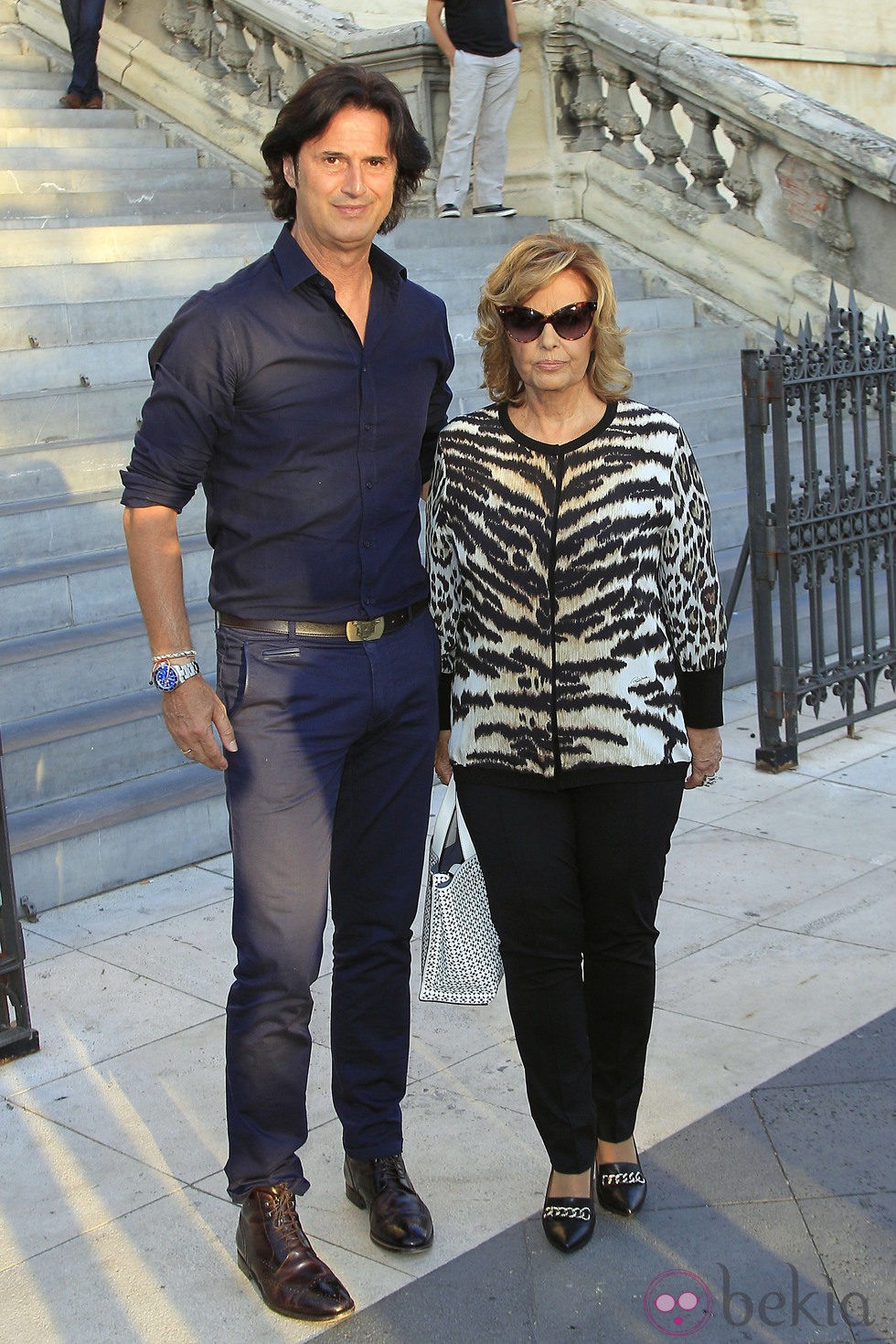 Poty y María Teresa Campos en el funeral de Carmen Hornillos