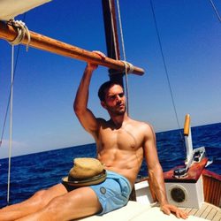 Marc Clotet en bañador a bordo de un barco