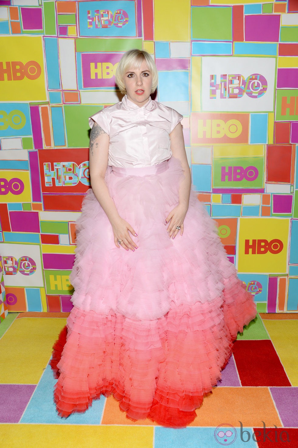 Lena Dunham en la fiesta de HBO tras los Emmy 2014