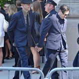 Alam Cumming y Grant Shaffer en el funeral de Joan Rivers
