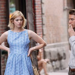 Analeigh Tipton y Jake McDorman en el rodaje de 'Manhattan Love Story'