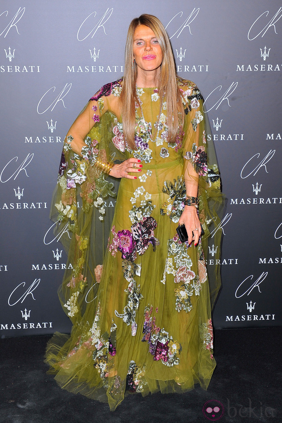 Anna Dello Russo en una fiesta organizada en el marco de la Paris Fashion Week