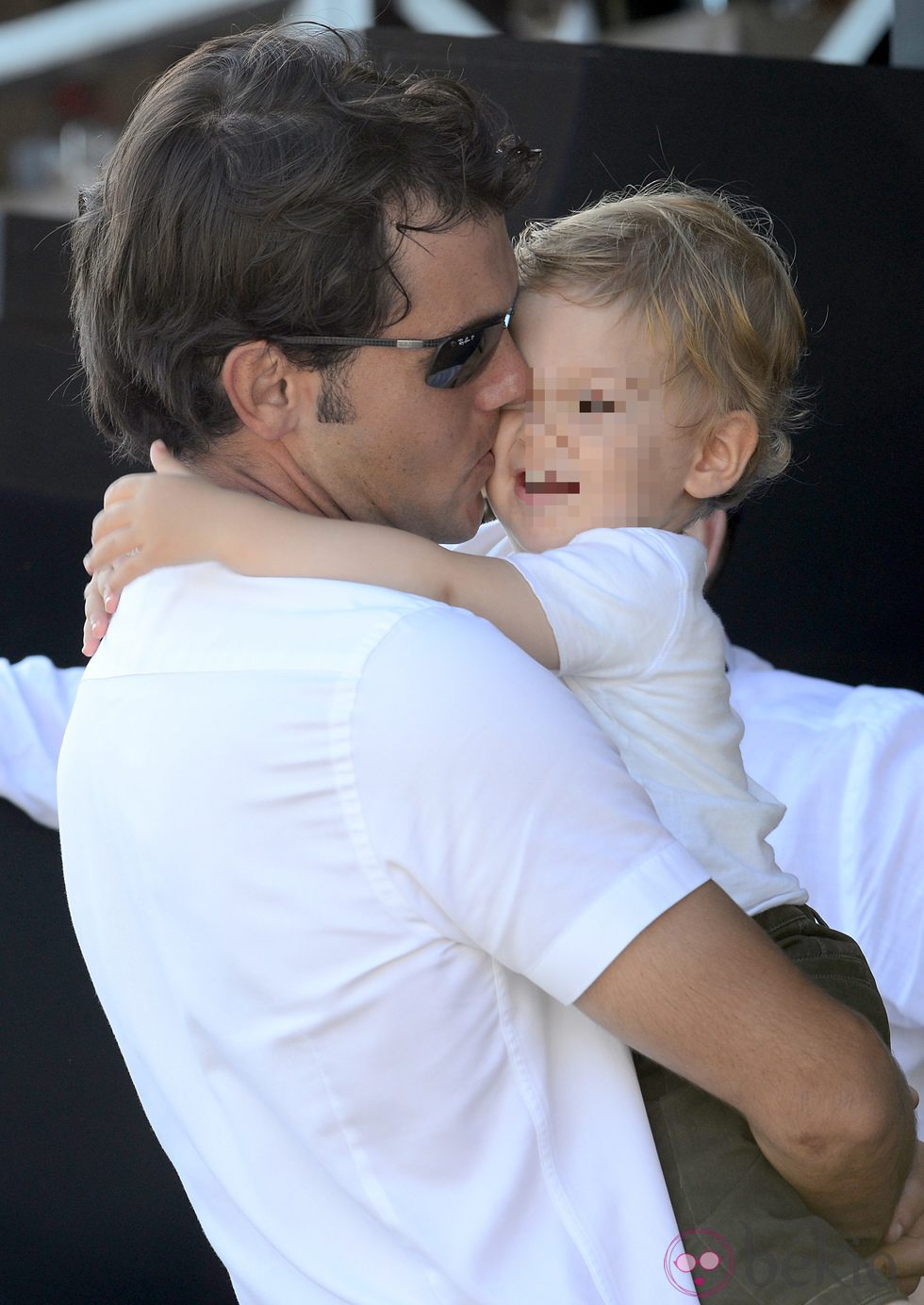 Sergio Álvarez con su hijo Amancio en Barcelona