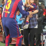Gerard Piqué, Shakira y MIlan en el partido Barça-Eibar