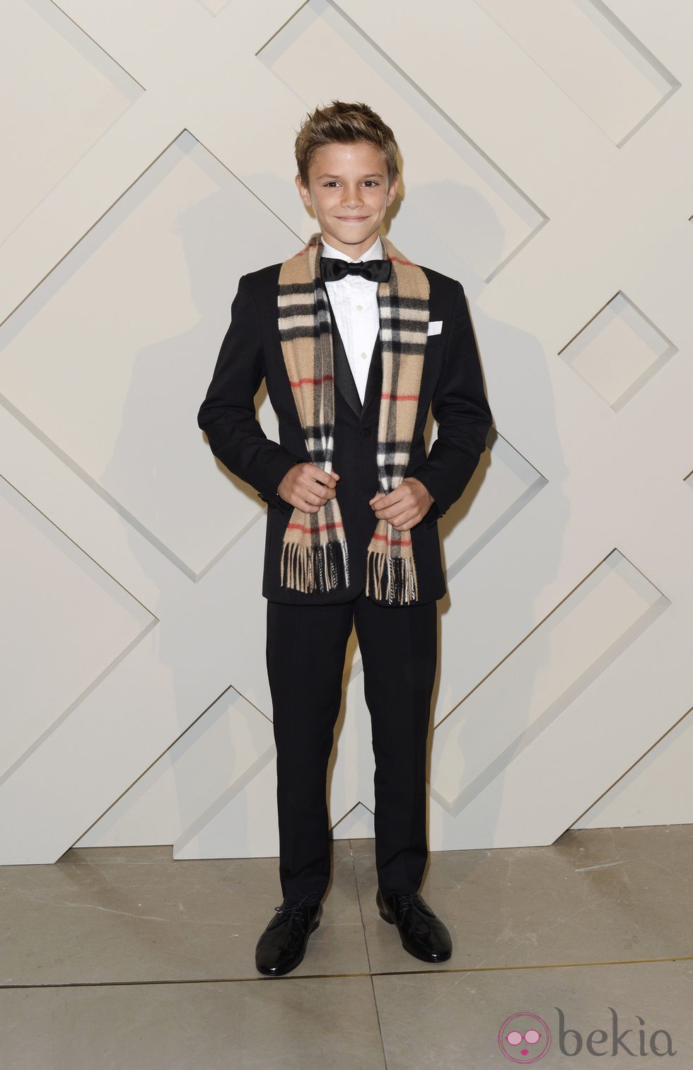 Romeo Beckham en la presentación de la campaña de Navidad 2014 de Burberry