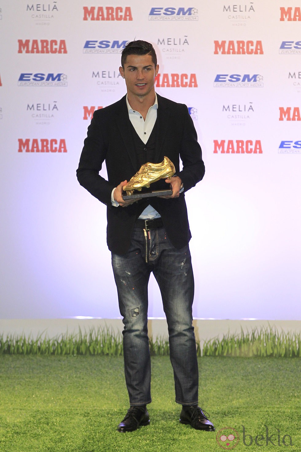 Cristino Ronaldo tras recibir la Bota de Oro 2014