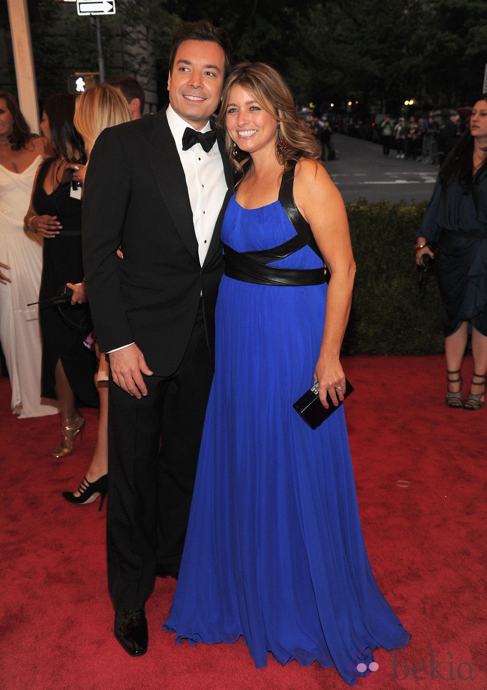 Jimmy Fallon y Nancy Juvonen en el Museo Metropolitan de Nueva York