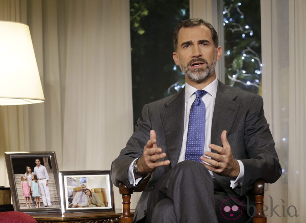 El Rey Felipe dando su primer discurso de Navidad