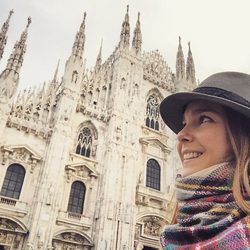 Natalia Sánchez en el Duomo de Milán