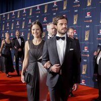 Carlos Felipe de Suecia y Sofia Hellqvist en la gala del Deporte Sueco 2015