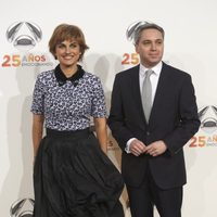 Lourdes Maldonado y Vicente Vallés en la fiesta del 25º Aniversario de Antena 3