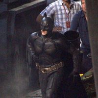 Christian Bale en el rodaje de 'El caballero oscuro: la leyenda renace'